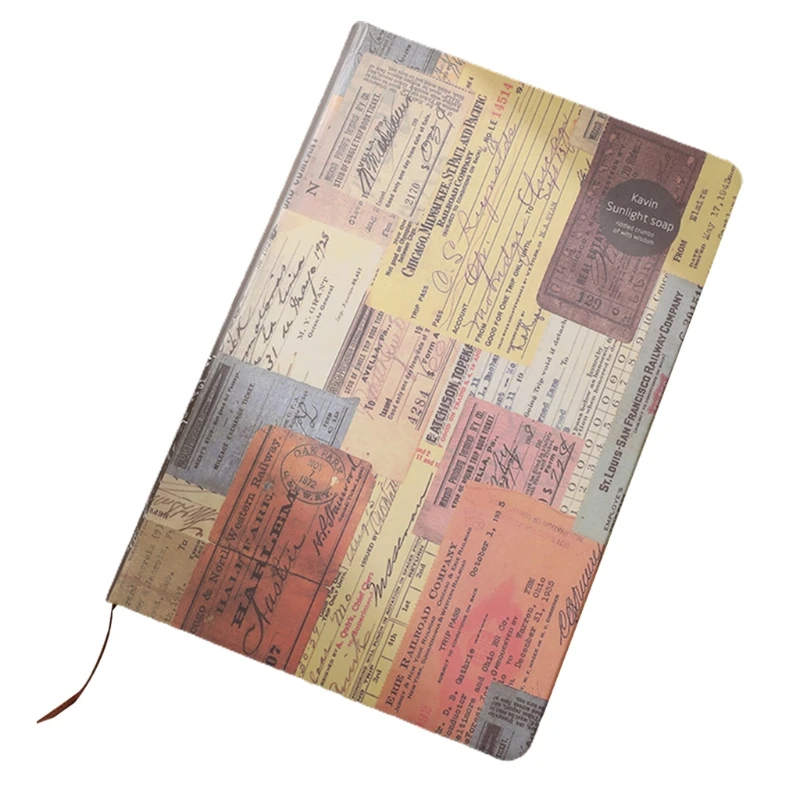 

Retro DIY Scrapbook Hardcover Notepad Memo Book Ribbon Bookmark Eye-caring Dowling Paper Kid Adult Writing Supplies