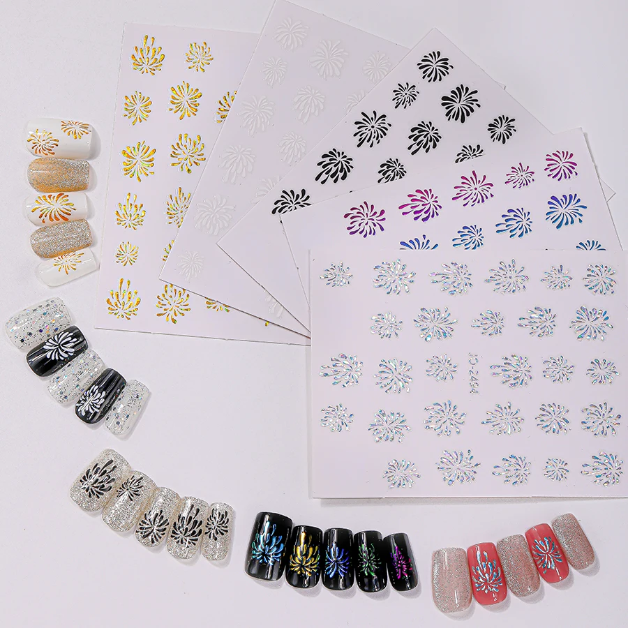 1 шт. популярная Новогодняя яркая фотография градиентные фейерверки наклейки на