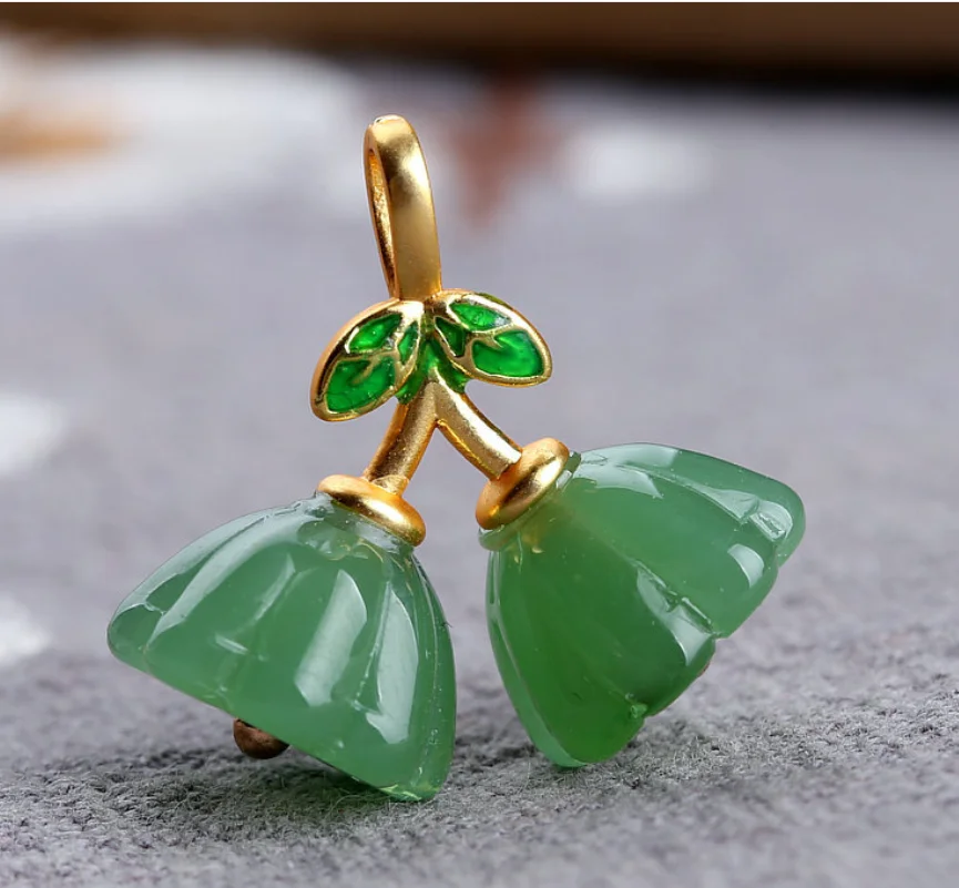 Подвеска в виде лотоса имитирующая подвеску Hotan Jade jasper ювелирные аксессуары