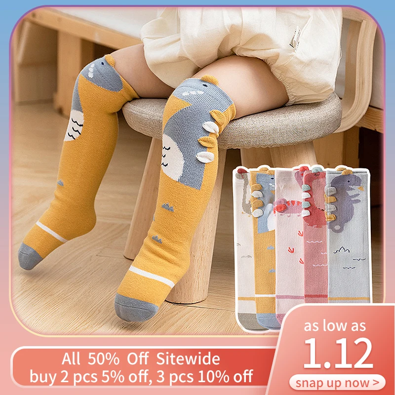 

Soft Cotton Baby Long Socks Cartoon Animal Newborn Stockings Toddler Knee Protection Leggings Boy Girl Infant Boneless Sock Sox