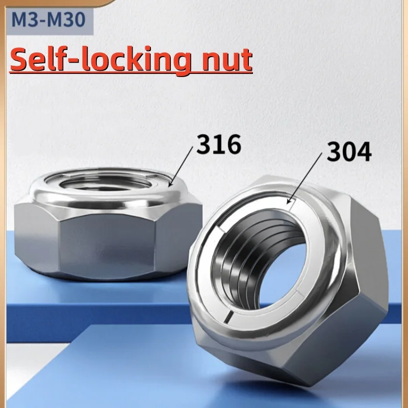 

Шестигранные самоконтрящиеся гайки из нержавеющей стали M3-M30