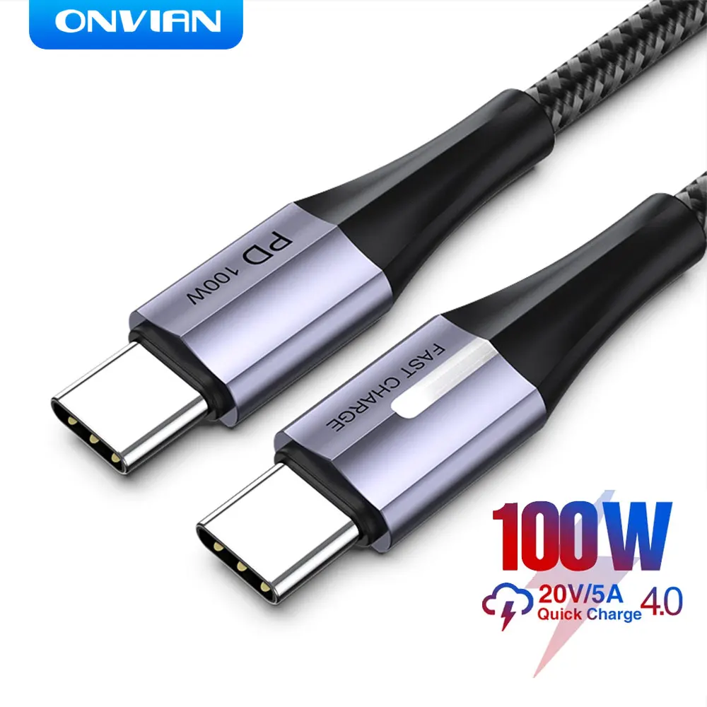 

Onvian USB C To USB Type C Cable Quick Charge 4.0 100W PD 5A Fast Charg For MacBook Pro Samsung Xiaomi Charge Cable Fastdelivery