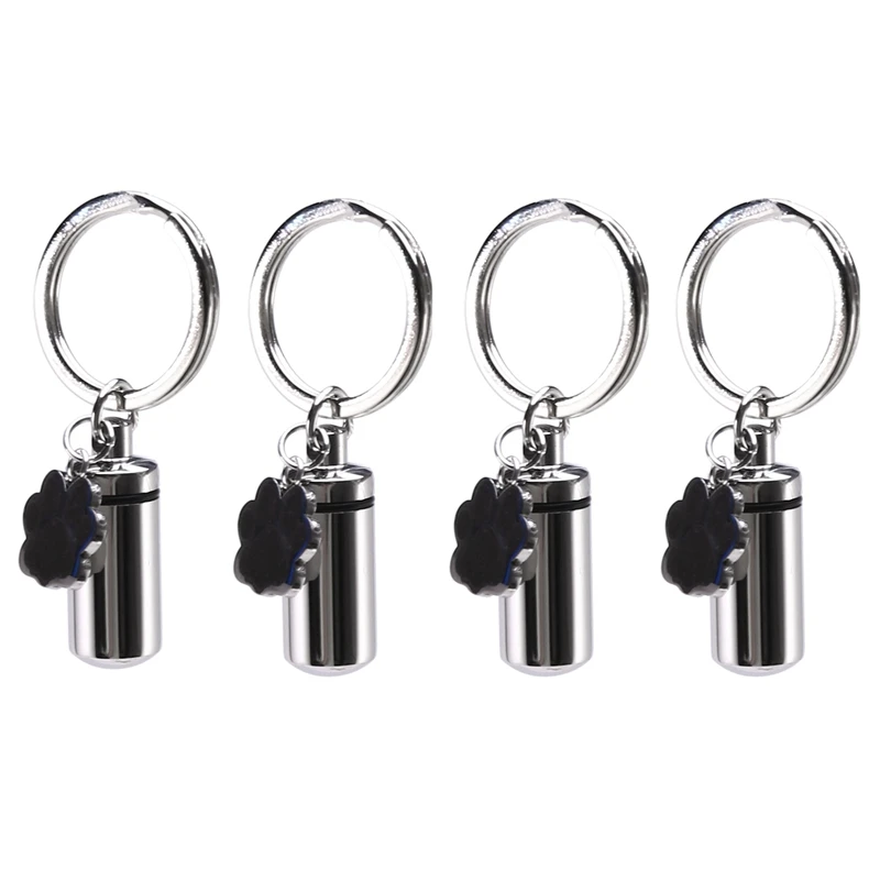 

AFBC 4X Stainless Steel Pet Puppy Dog Charm Cylinder Keychain For Ashes Hair Memorial With Filler Kit And Bag