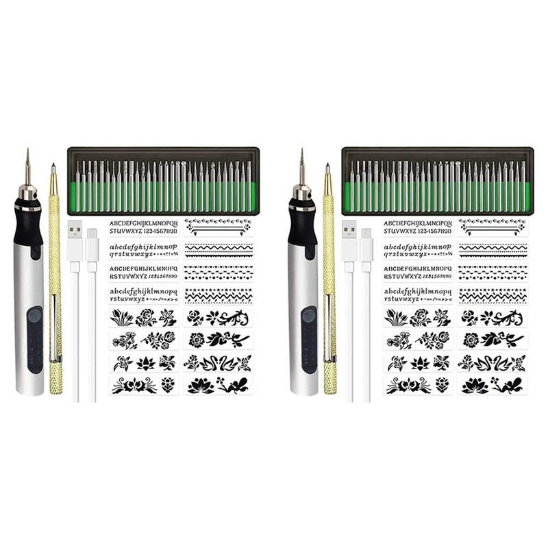 

Беспроводной мини-гравер, набор инструментов для гравировки металла, стекла, керамики, пластика, дерева, бижутерия, 2 шт.