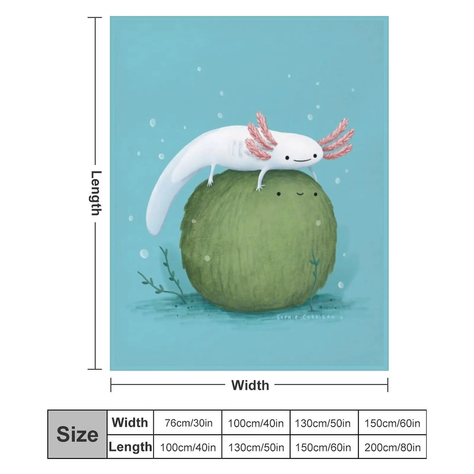 Фланелевое одеяло Axolotl на Mossball