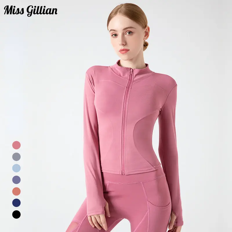 

Топ для йоги, женский спортивный кардиган на молнии с длинным рукавом, куртки для тренировок и бега, женская одежда, одежда для фитнеса и активного отдыха, быстросохнущие повседневные футболки