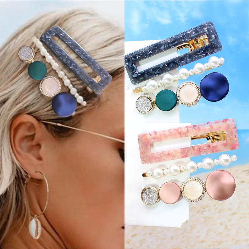 

3PCS/Set Pearls Hair Clip for Women Girls Sweet Headband Hairpins Barrettes Headwear Hairpin Barrettes Hairgrip Hair Accessories