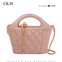 pink quilted basket tote bags for women 2022 designer quilted top handle bag with chain women leather beige crossbody purses