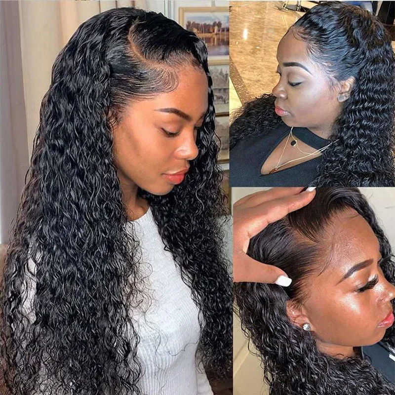 

Water Wave 34Inch 5x5 HD Transparent Lace Front Human Brazilian Hair Wig For Black Women Pre Plucked Closure Lace Frontal Wig