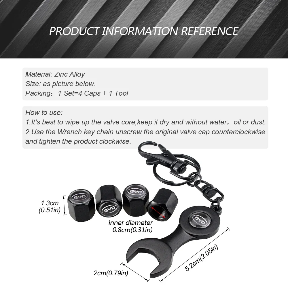Металлические 4 шт. Φ крышки с гаечным ключом декор для BYD Logo F0 F3 G6 S6 Song Yuan Qin Tang Surui L3