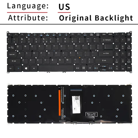 Русская клавиатура для ноутбука с подсветкой для Acer Swift 3 SF315-51G/52G A515-52/53G A515-53/54G A515-54/51G A615-51/55G