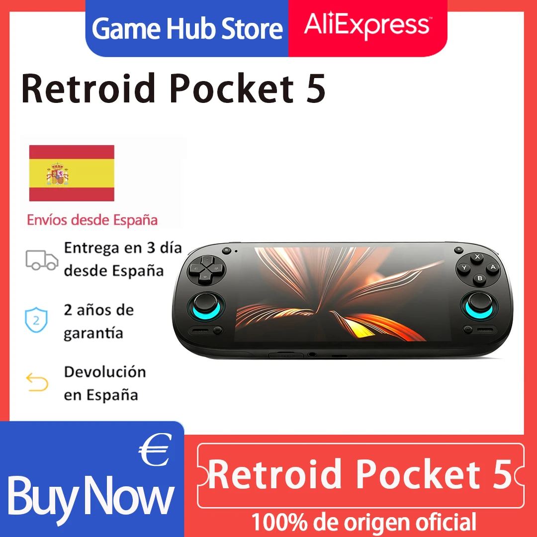 Retroid Pocket 5 consola portátil, pantalla OLED 5.5″ 1080p, Android 13, 5000 mAh