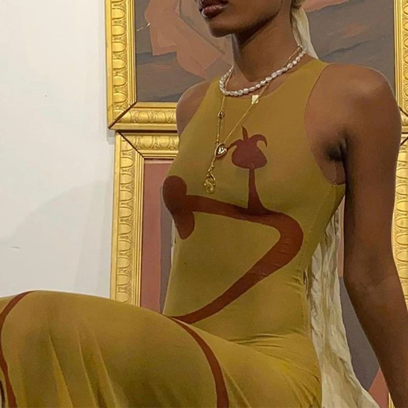 Женское летнее длинное платье без рукавов повседневные платья с круглым вырезом