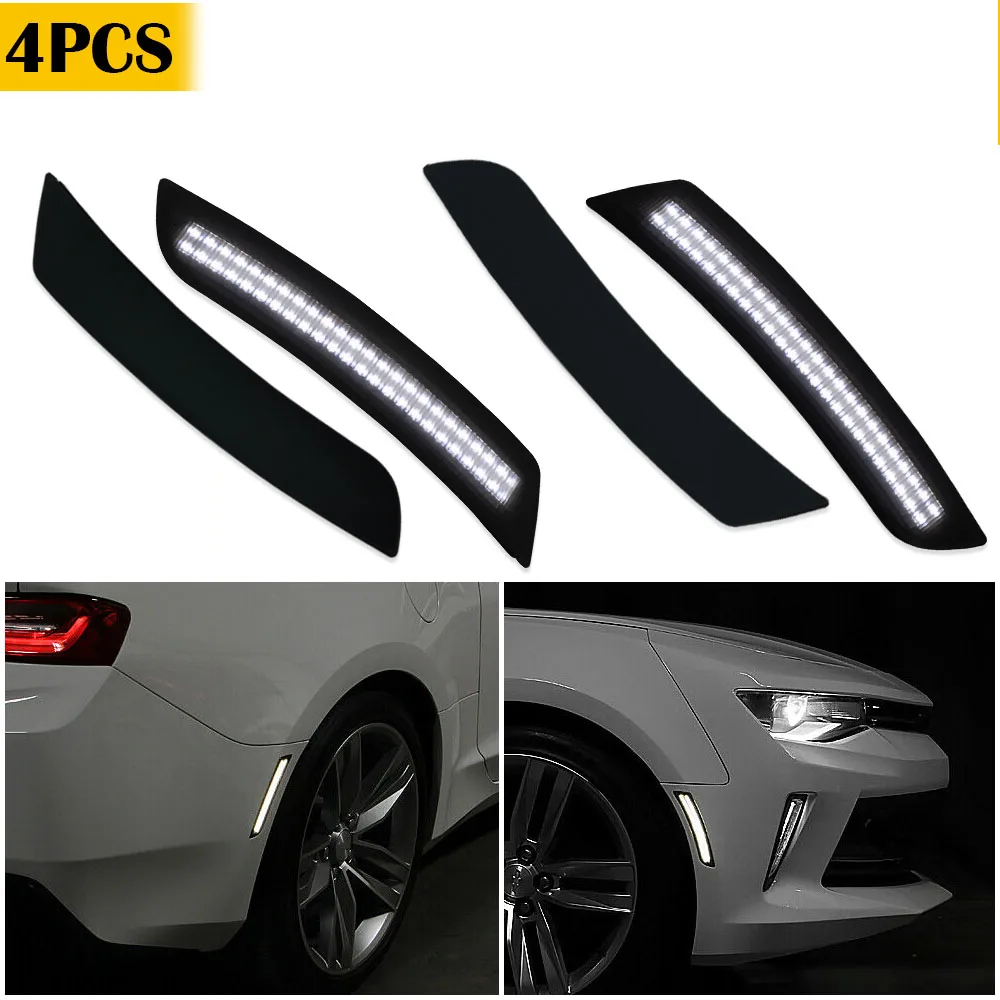 Front Rear Bumper Led Side Marker Turn Signal  Light White For Chevrolet Camaro Ls Lt Ss Zl1 Yellow Red Accessories