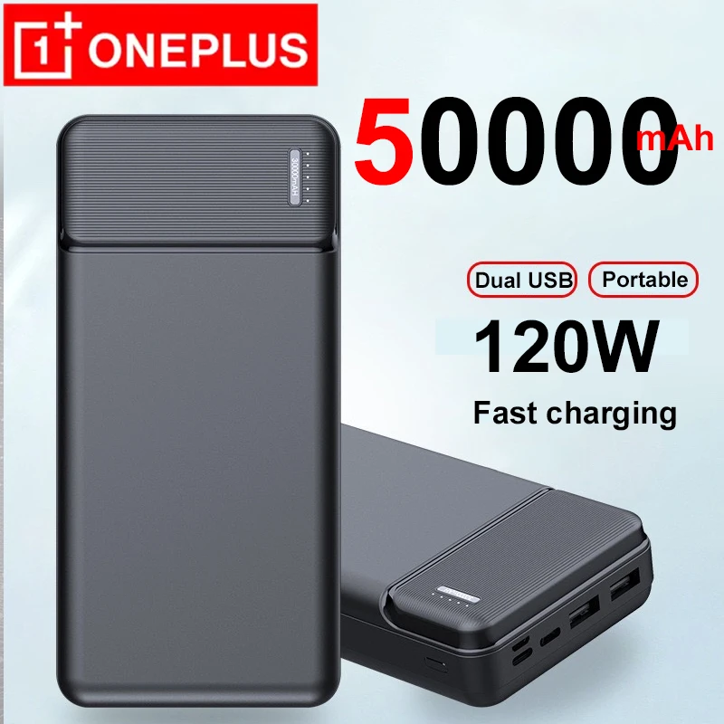 Фото OnePlus 50000 мАч Power Bank Портативное зарядное устройство Внешний аккумулятор PoverBank Большая емкость Быстрая зарядка Powerbank для iPhone Samsung №1