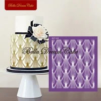 wedding fringe lace pattern mesh stencils royal cream mould fabric cake border template cake decorating tools kitchen bakeware