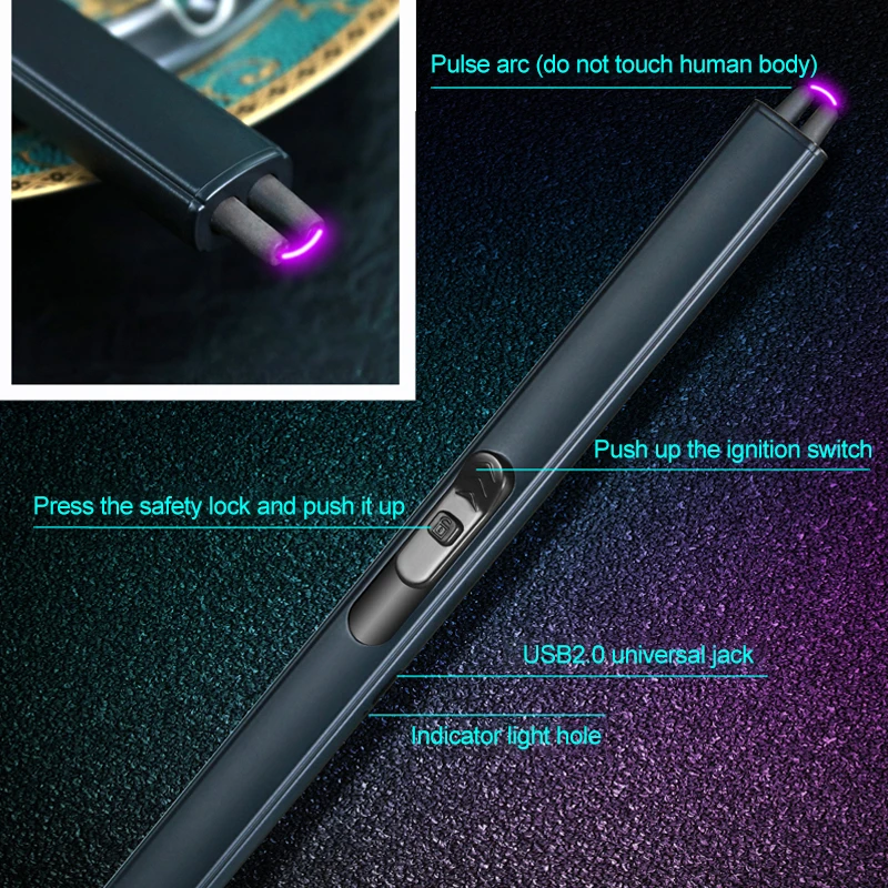 Ароматизированный импульсный Зажигалка для электронной зарядки свечей USB