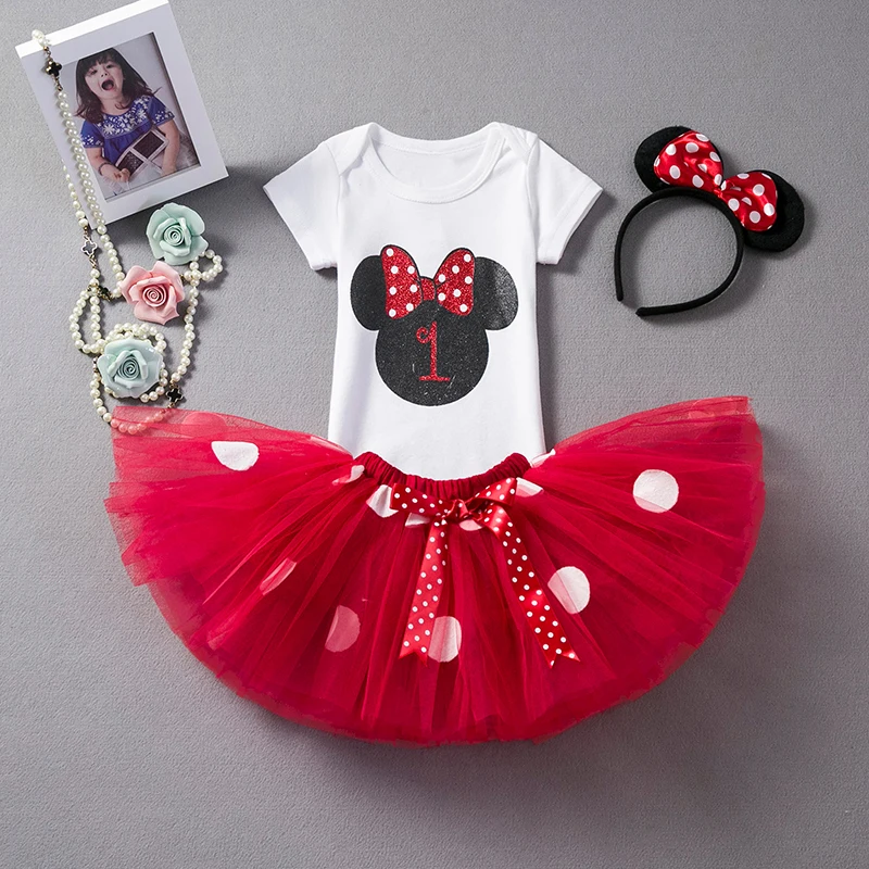 Kids Tutu Skirts for Girls Mini Mouse Event Baby First Birthday Party Outfit Infant Girl 1 Year Baptism Clothes Unicorn Dresses images - 6