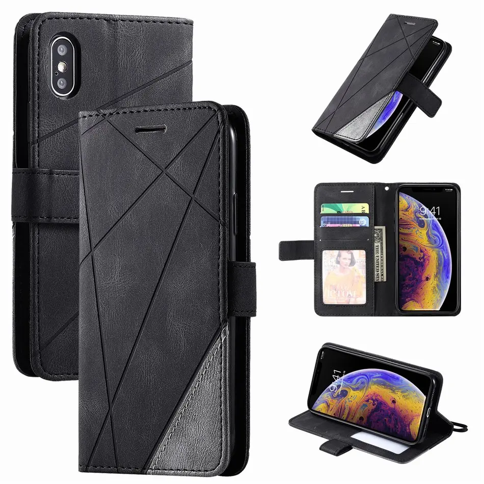 

Soft Feel Hit Color Business Wallet For iPhone 14 13 SE 2020 X XS 12 5.4 6.1 6.7 inch 11 12 Pro Max Man Lady Back Cover P21G
