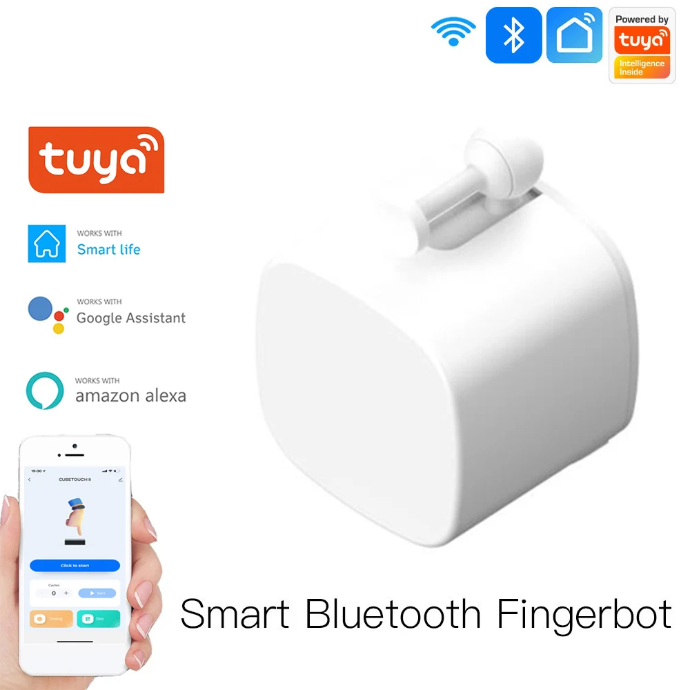 

Tuya Smart Switch Button Pusher Bluetooth Fingerbot Smart Life App or Timer Control Add Hub Compatible With Alexa Google Home