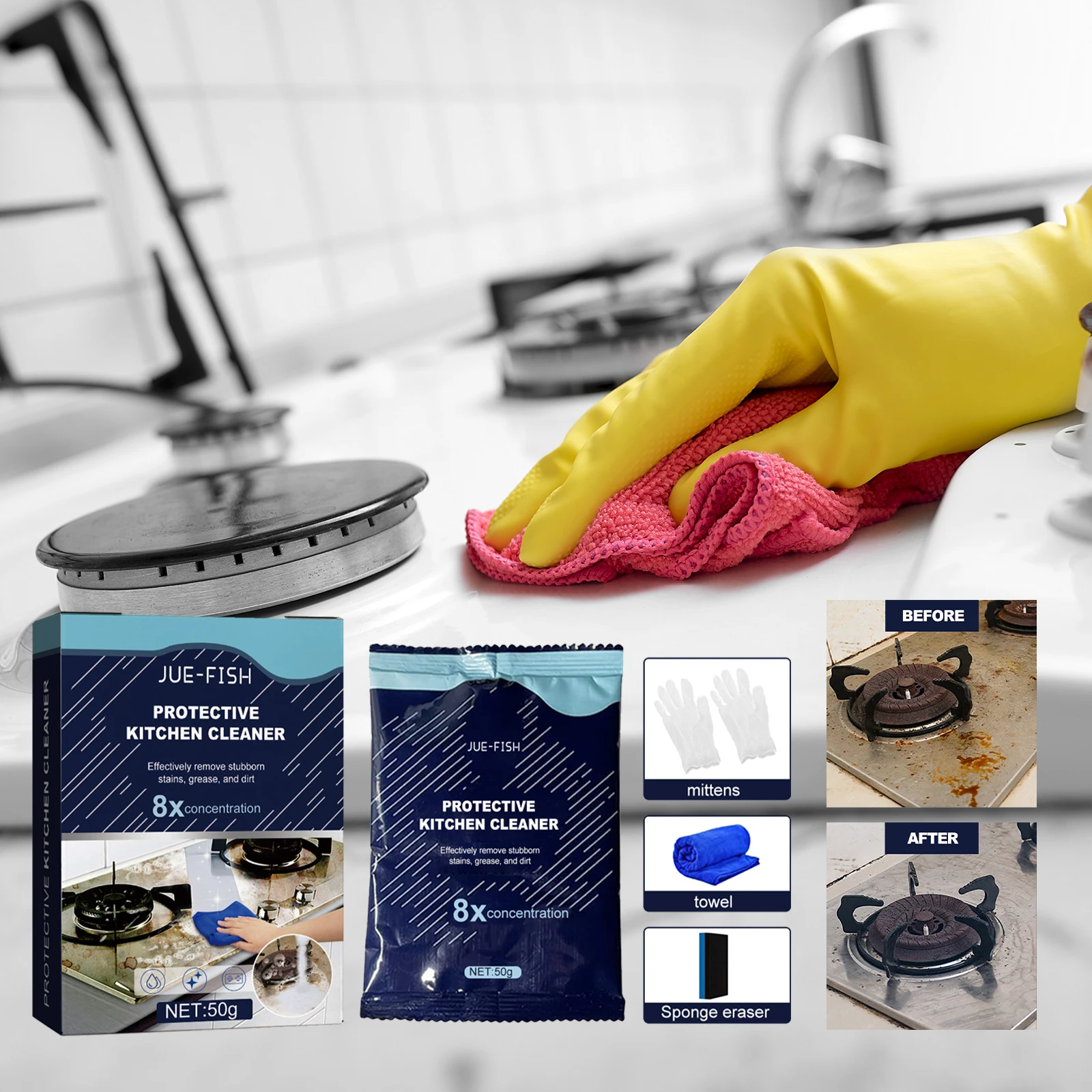 

Kitchen Cleaning Powder Heavy Oil Pollution Cleaning Household Strong Degreasing Bubble Powder Range Hood Oil Cleaning Agents