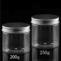 10pcslot 200ml 250ml empty plastic clear cosmetic jars face cream sample pot container makeup container transparent jar