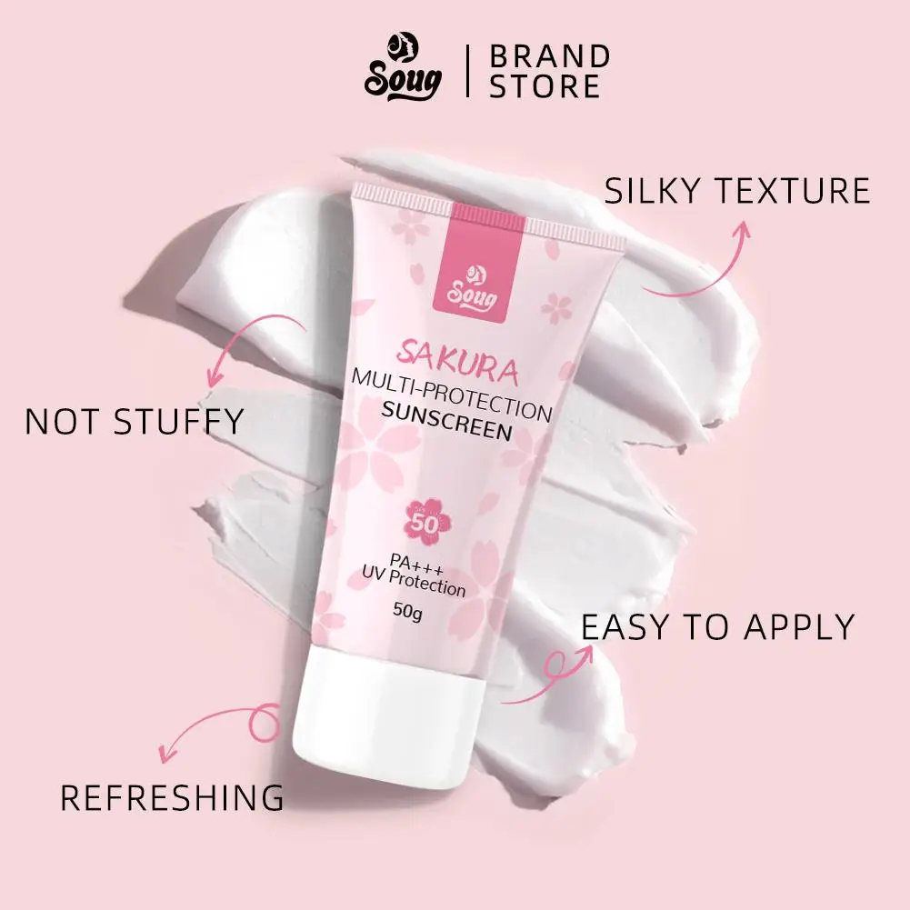 Солнцезащитный крем Sakura SPF50, увлажняющий, с защитой от ультрафиолета, уход за кожей, изолирующий лосьон, увлажняющий крем для лица и тела, солнцезащитный крем для лица Z9P6 (art.: 3920d7cb2a5fb) - 3920d7cb2a5fb