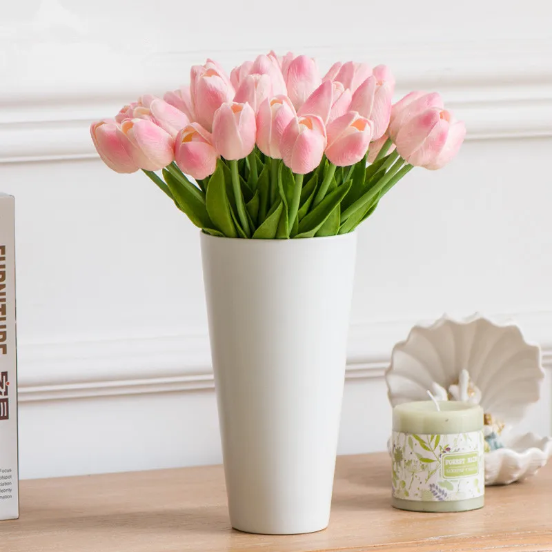 

5PCS Tulip Artificial Flower Real Touch Artificial Bouquet Fake Flower for Wedding Decoration Flowers Home Garen Decor