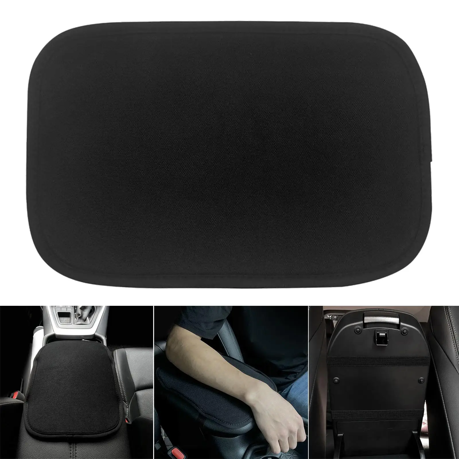 

Center Console Cover Decor Accessories Anti Slip Black Armrest Cushion Seat Central Box Lid Pad for Vehicle