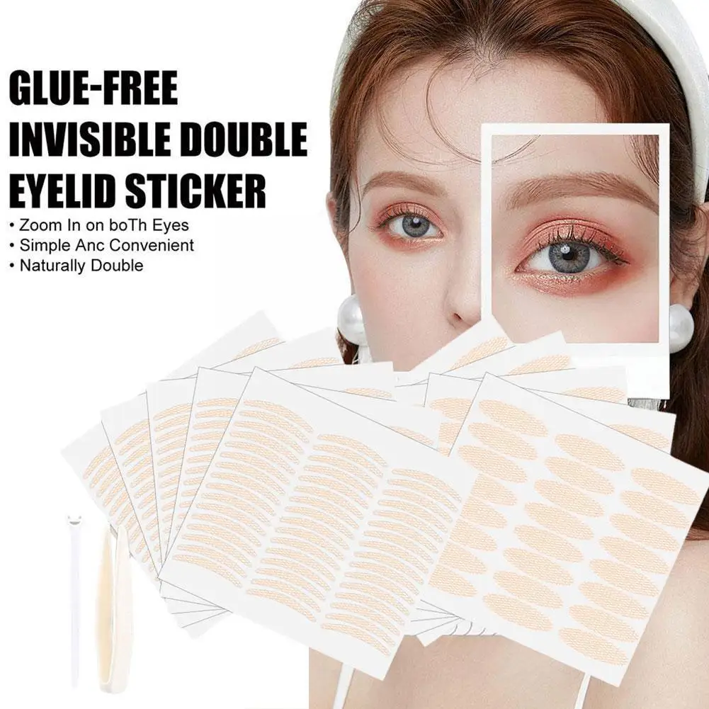 

120 Pairs Invisible Lace Mesh Double Eyelid Paste Lift with Tool Stickers Tweezers Eyelid Tape Strip Adhesive U9G2