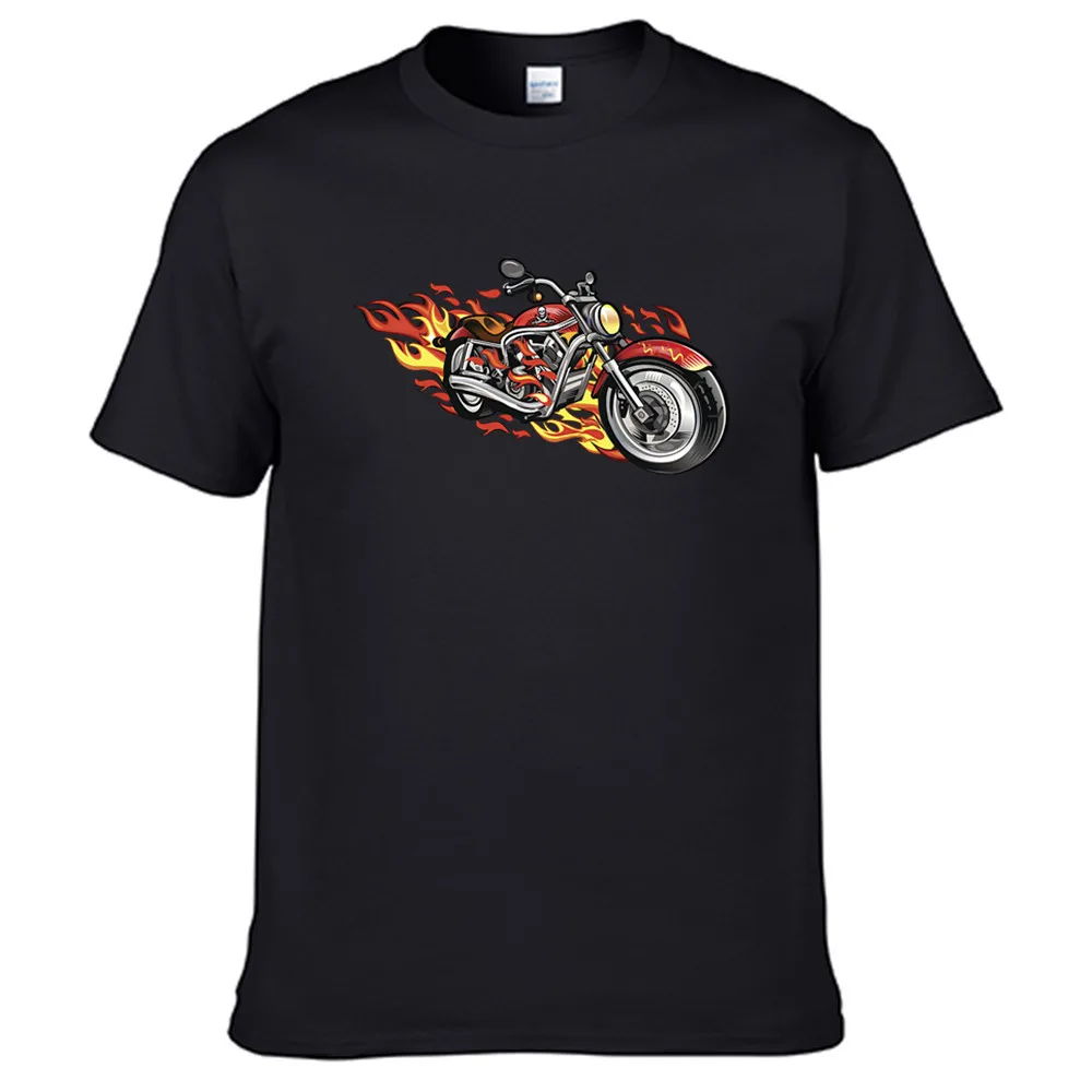 

Chopper Red Motorcycle Fashion Summer Print T Shirt Clothes Popular Shirt Cotton Tees Amazing Short Sleeve Unique Unisex Tops