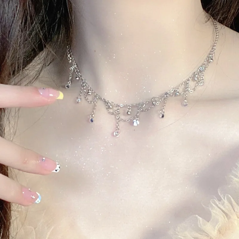 

925 Silver Necklace Female Gentle Romance French Niche Exquisite Versatile Necklace Gift Female 2022 Model