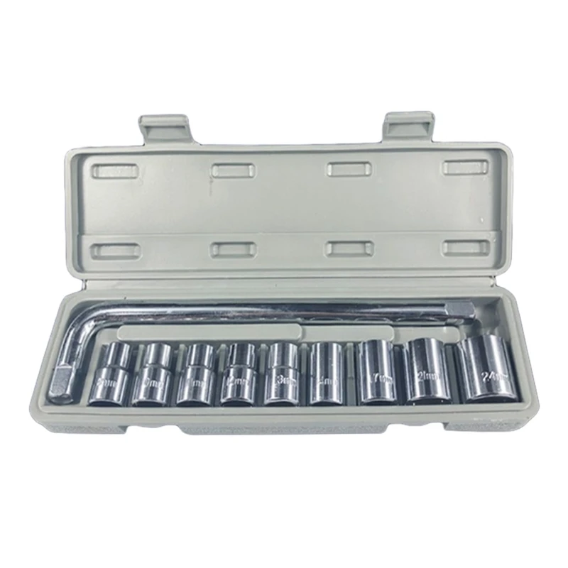 

M76E 1/2 inch Drive 8-24mm Hex Wrench Heads Ratchet Spanner Sleeve Car Repair Tool Socket For Nut Removal