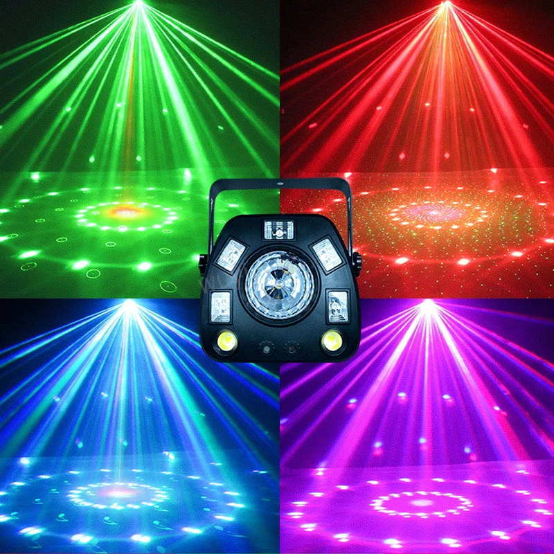 

Remote Control Laser Party Light Strobe Magic Ball UV 4IN1 Projector for DJ Disco Satge Holiday Christmas Dance