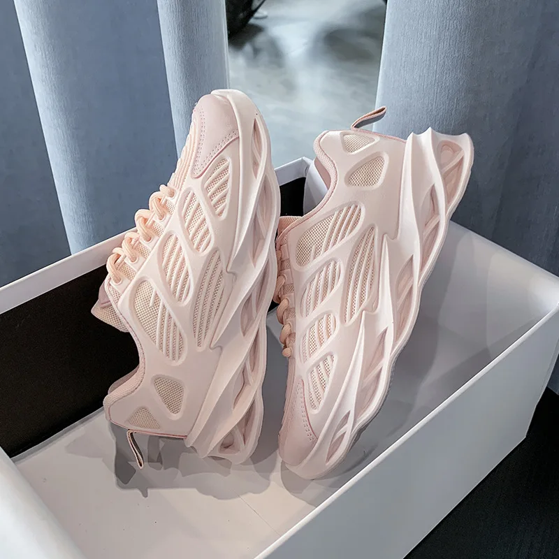 White Shoes For Woman Platform Sneakers Ladies Flats Tennis Female Running Student PU Mesh Increase Height Waterproof Skateboard