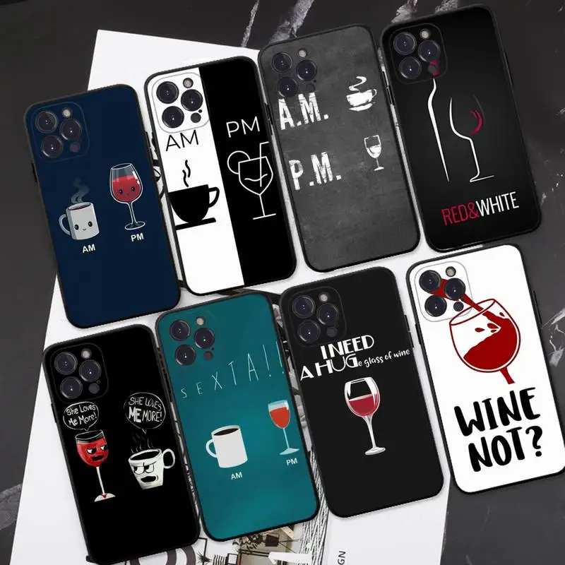 

RuiCaiCa Coffee Wine Cup Phone Case For iPhone 8 7 6 6S Plus X SE 2020 XR XS 14 11 12 13 Mini Pro Max Mobile Case