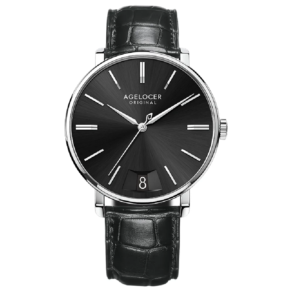 

AGELOCER Relogio Masculino Waterproof Watch Men Quartz 50ATM Men's Wrist Watches Sapphire Big Date Embossed Chapel Bridge