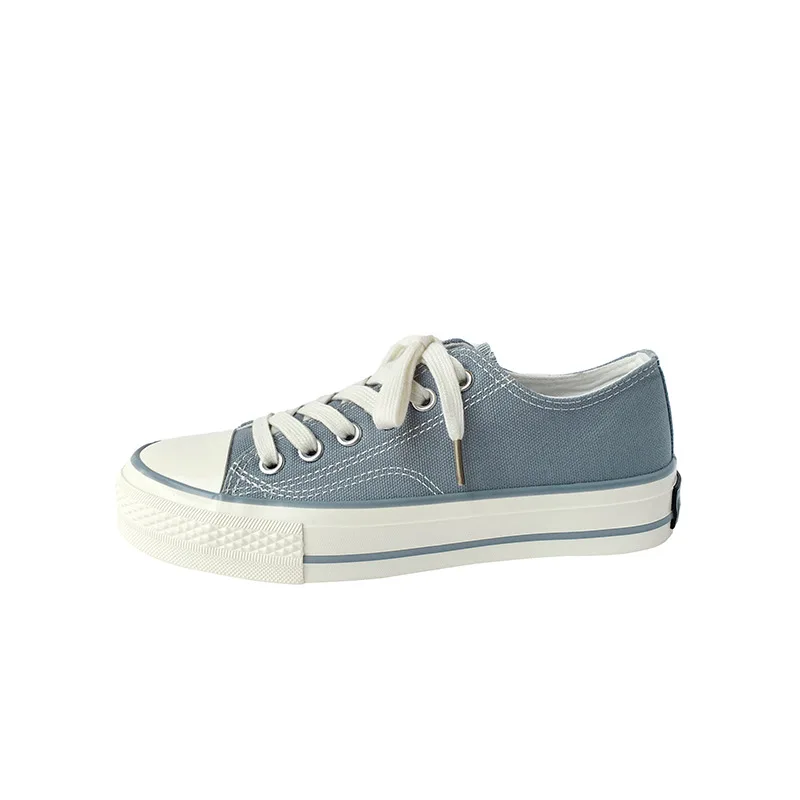 Summer New Sky Blue Low Top Canvas Shoes for Women Fairy Powder Casual Sports Shoes Fashionable 1970s Canvas Shoes for Women