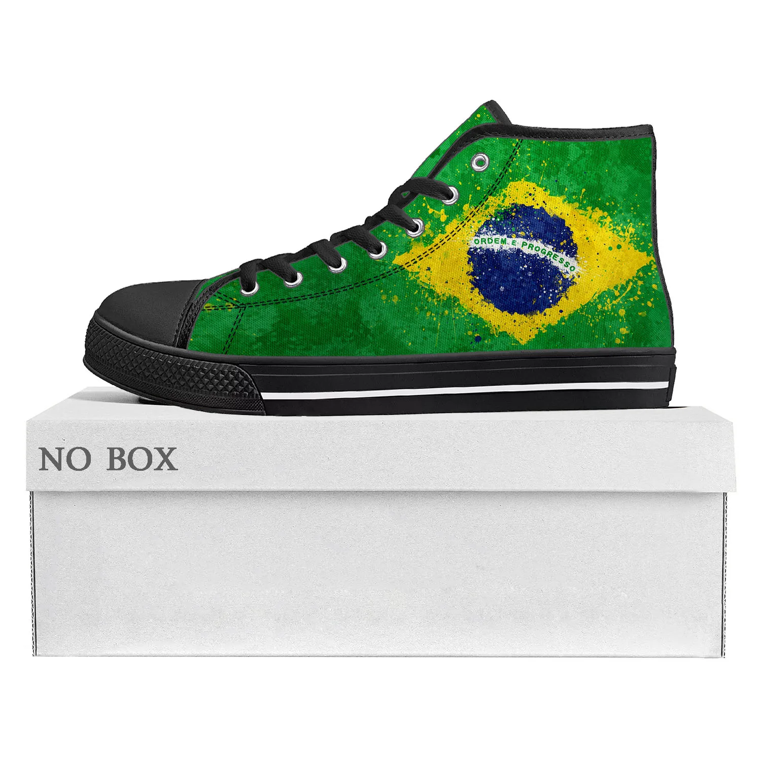 

Brazilian Flag High Top High Quality Sneakers Mens Women Teenager Canvas Sneaker Brazil Football Casual Couple Shoes Custom Shoe