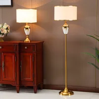 Modern Ceramic Floor Lamp Foyer Sofa Corner Copper European Porcelain Luxury Reading Light  160cm D33101