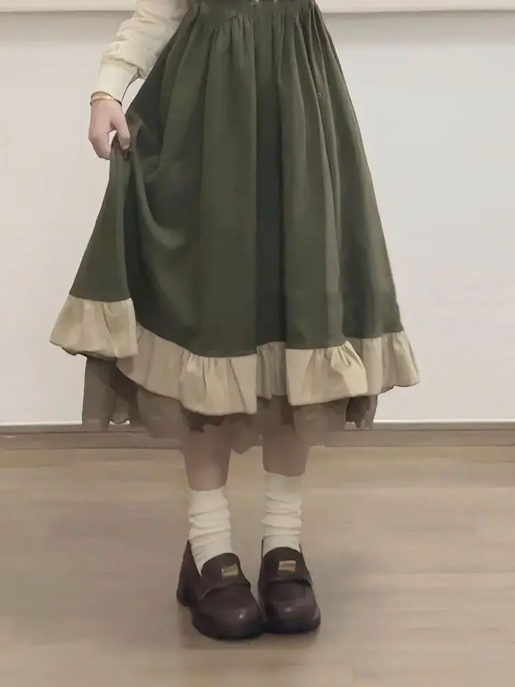 Фото 2025 Новое японское корейское платье Kawaii Preppy Lolita с дизайном на бретелях + модная студенческая милая рубашка с галстуком-бабочкой, комплекты из двух предметов №2