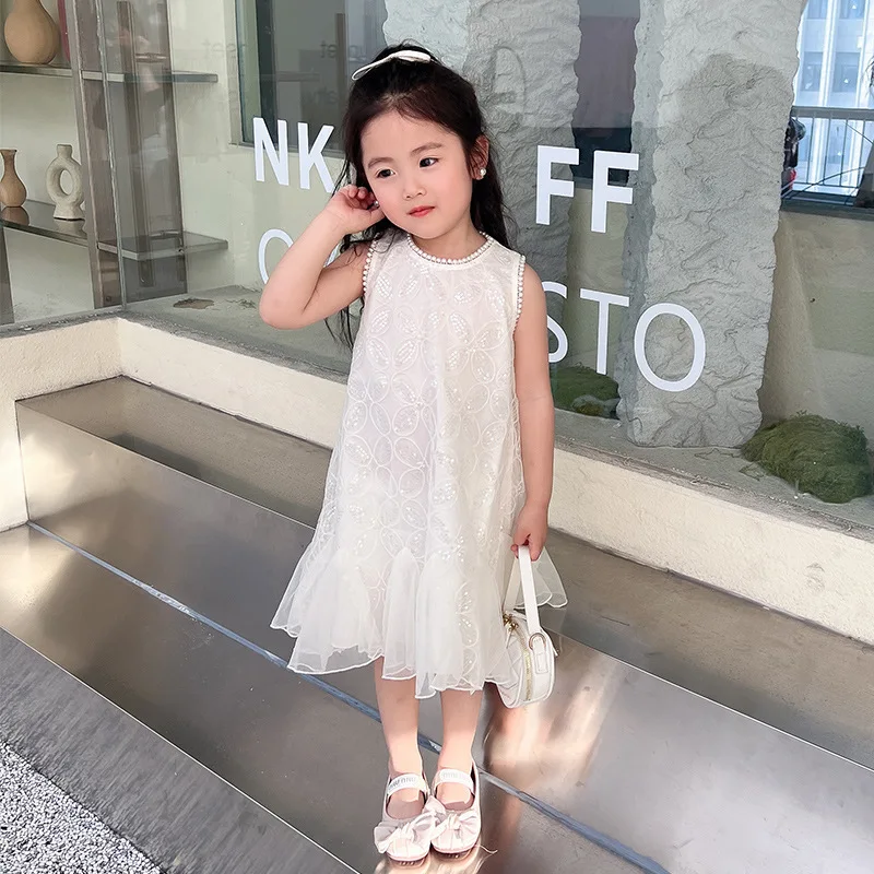 Платье для маленьких девочек лето 2024 новое детское платье принцессы Hanfan нарядное