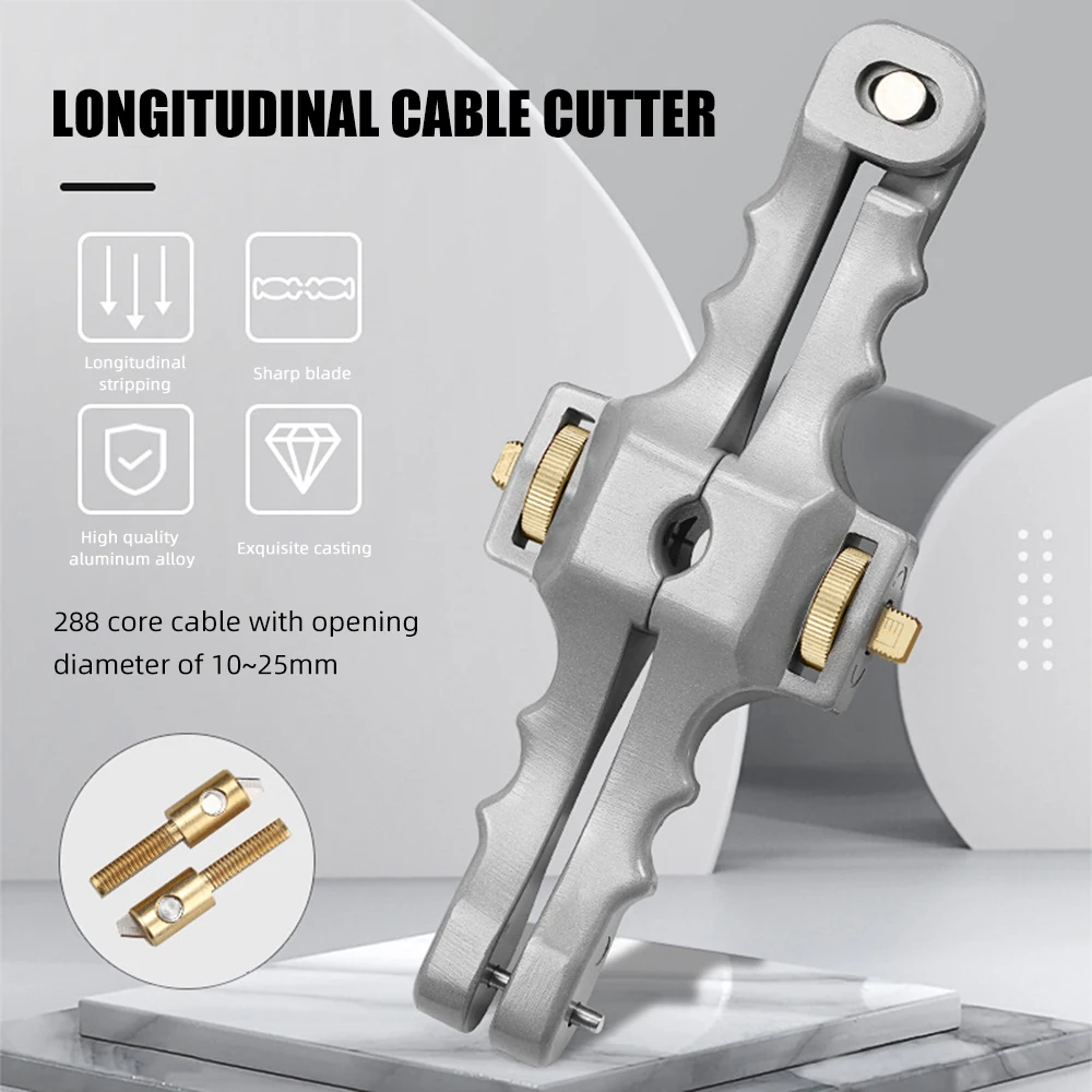 

SI-01 Longitudinal Opening Knife 10-25mm Fiber Optical Cable Stripper Cable Sheath Slitter Calbe Stripping Tools Cable Cutter