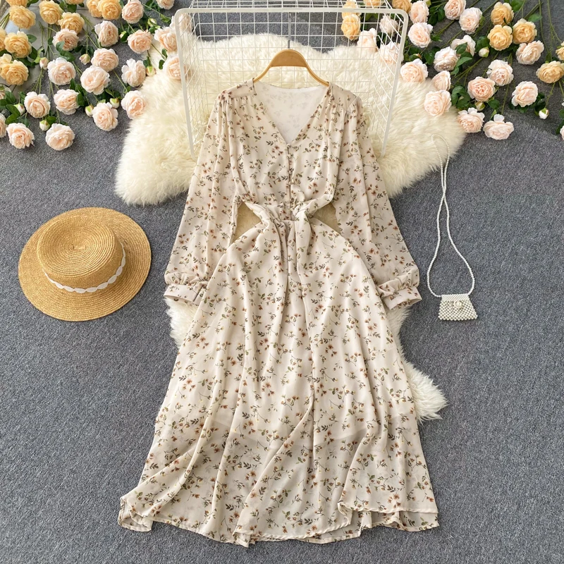 

Korobov 2022 New Spring Women Dress Vintage Puff Sleeve Square Collar Dresses Korean High Waist Velvet Vestidos Femme