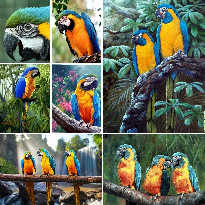 

5D алмазная живопись «сделай сам», Тропическая Птица, ара, попугай, полноразмерная Алмазная мозаика, вышивка, искусство дикой природы