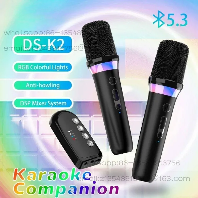 Фото Беспроводной динамический микрофон DS-K2 Karaoke Companion Bluetooth 5.3 №1