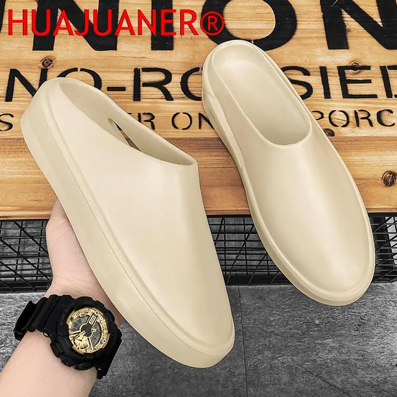 

2022 Hot Sale New Men Slippers Flip Flops Man Beach Shoes Summer New Fashion Cool Outdoor Half Drag For Men Sandalias Hombre