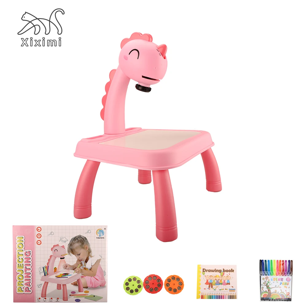 

Kids Mini Led Projector Art Drawing Table Light Toy for Children Painting Board Small Desk Educational Learning Paint Tool Craft