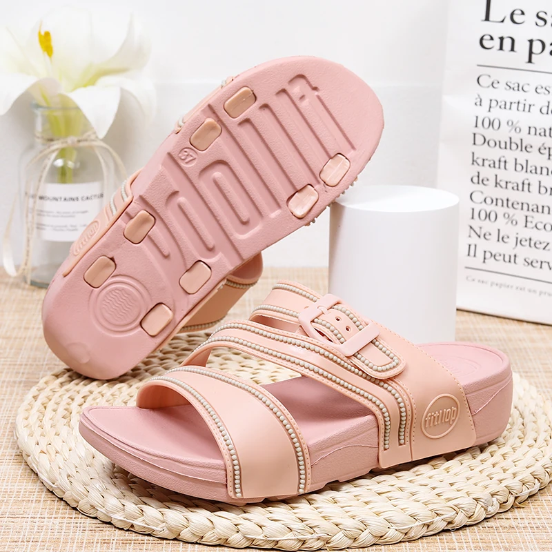 Шлепанцы женские на плоской подошве, мягкие пляжные сандалии, Нескользящие, летняя Уличная обувь, 2023