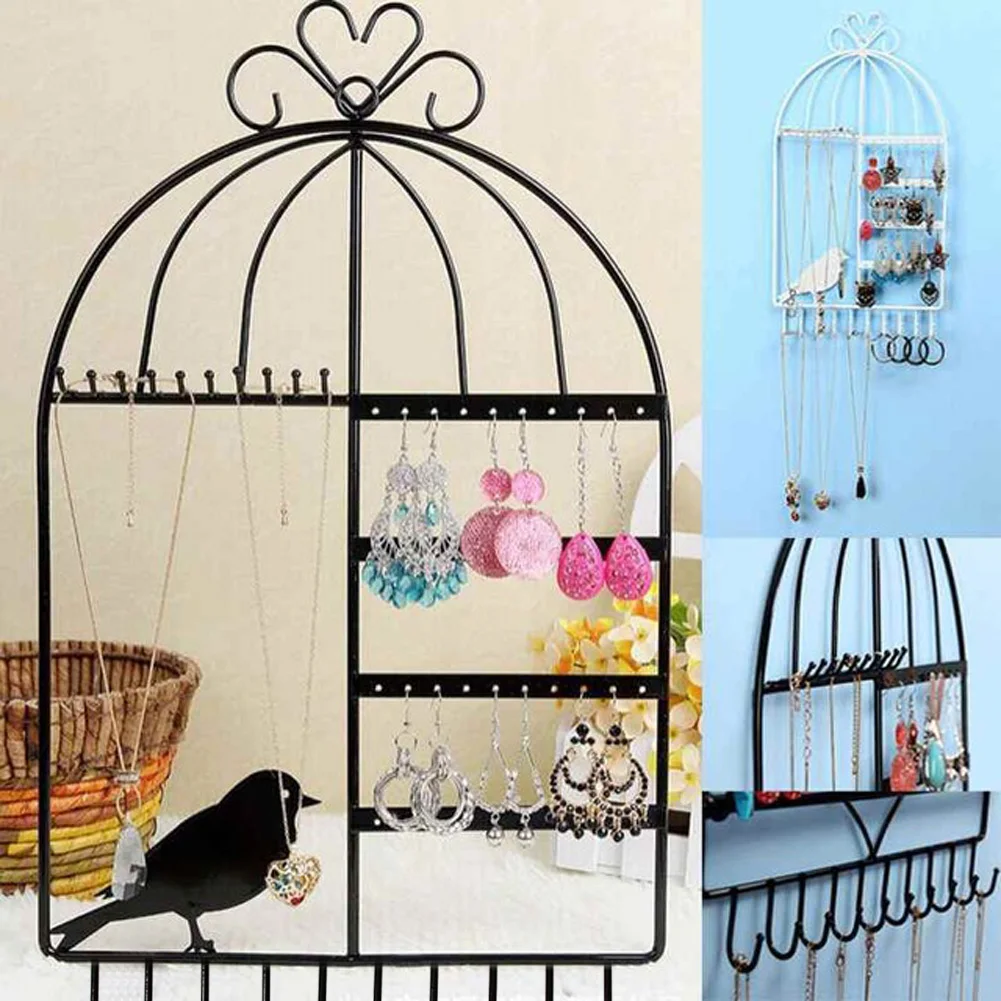 

Wall-mounted Metal Stand Holder Rack Earring Necklace Jewelry Display